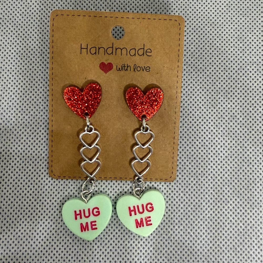 Handmade Valentine’s Day Candy Heart Earrings